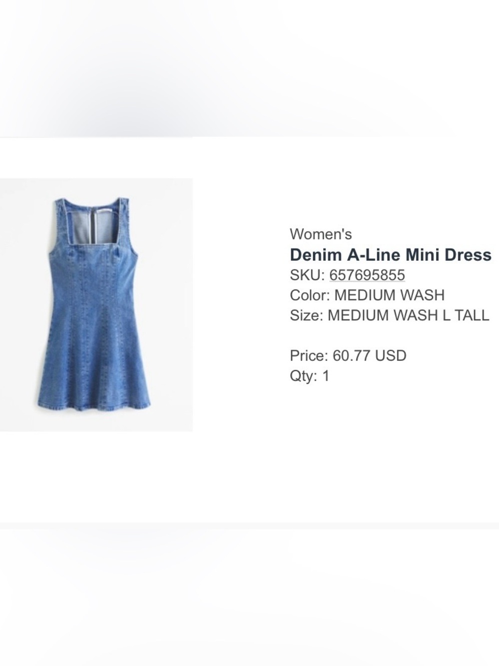 Abercrombie & Fitch Blue Denim A-Line Mini Dress - Picture 4 of 4
